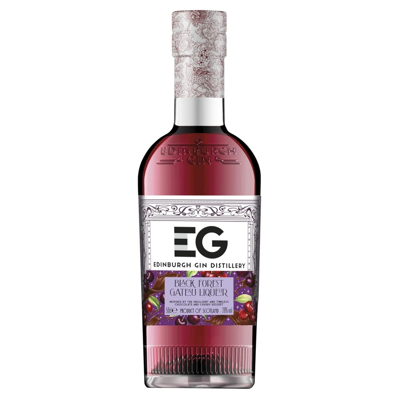 Edinburgh Gin Black Forest Gateau Gin Liqueur 50cl | 20% ABV | 100% Natural Flavours | Rich, Indulgent and Luxurious | Sweet and Tangy Inspired by the Dessert | Ideal in Cocktails or Over Ice