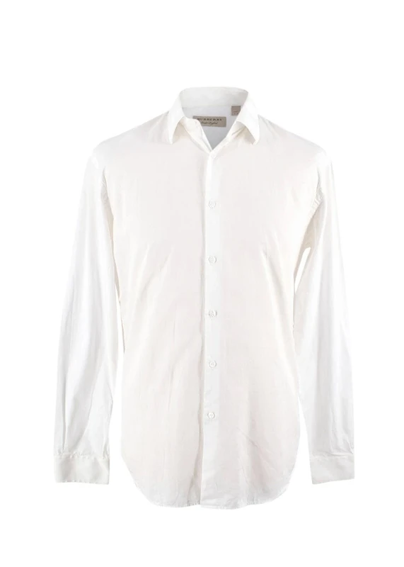 BURBERRY Pre-Loved Men's White Classic Long Sleeve Shirt