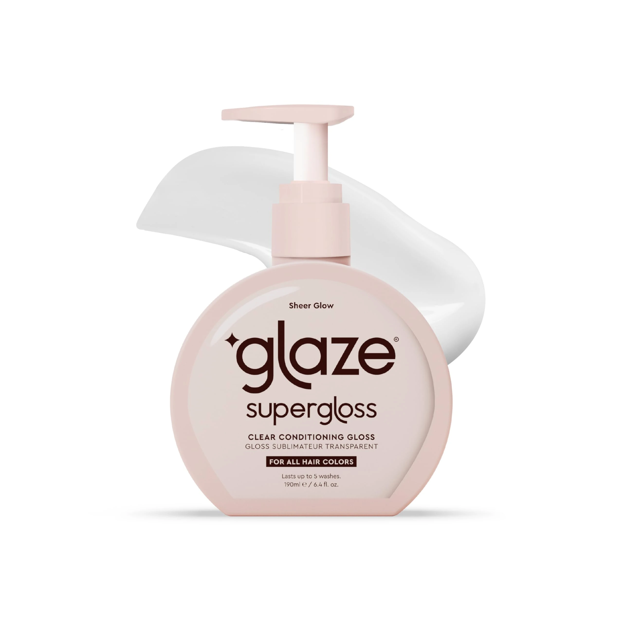 Glaze Supergloss Sheer Glow Clear Conditioning Gloss With Dispensing Pump – Transparent Hair Gloss For All Hair Types & Colors – Boosts Color, Shine & Hydration - 6.4 Fl Oz
