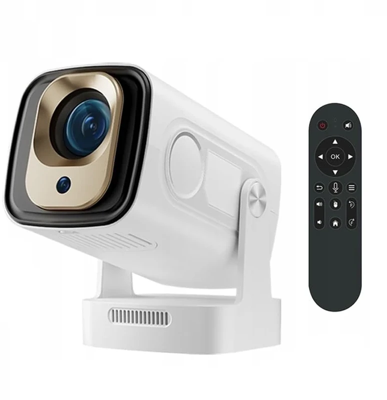 Mini Projector Upgraded HY310 4k Support 1080P Ready 330ANSI Android11 Dual WIFI6 5W Speaker BT5.0 Auto Focus & Keystone Airmouse Voice Remote Control In-Out Home Cinema Projector White