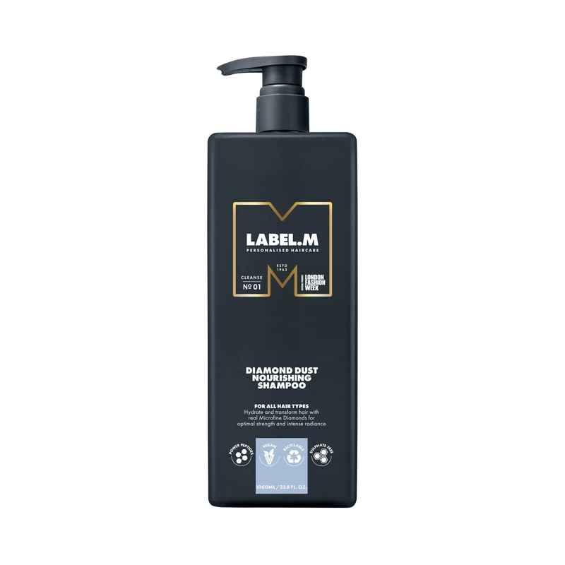 LABEL.M Diamond Dust Nourishing Shampoo 1000ml – With Recyclable Pump