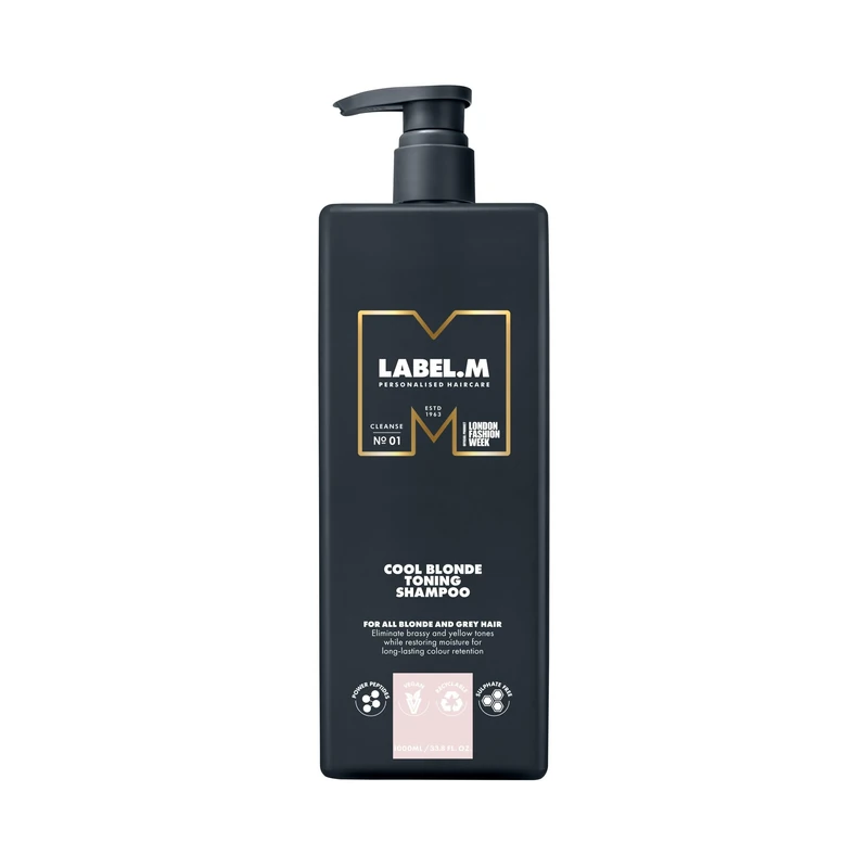 LABEL.M Cool Blonde Toning Shampoo 1000ml – With Recyclable Pump