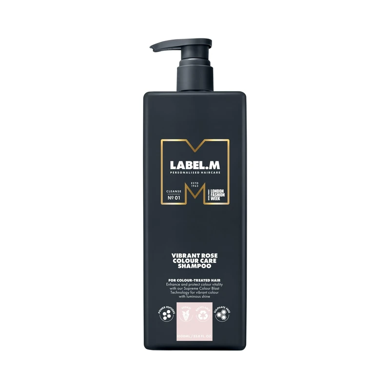 LABEL.M Vibrant Rose Colour Care Shampoo 1000ml – With Recyclable Pump