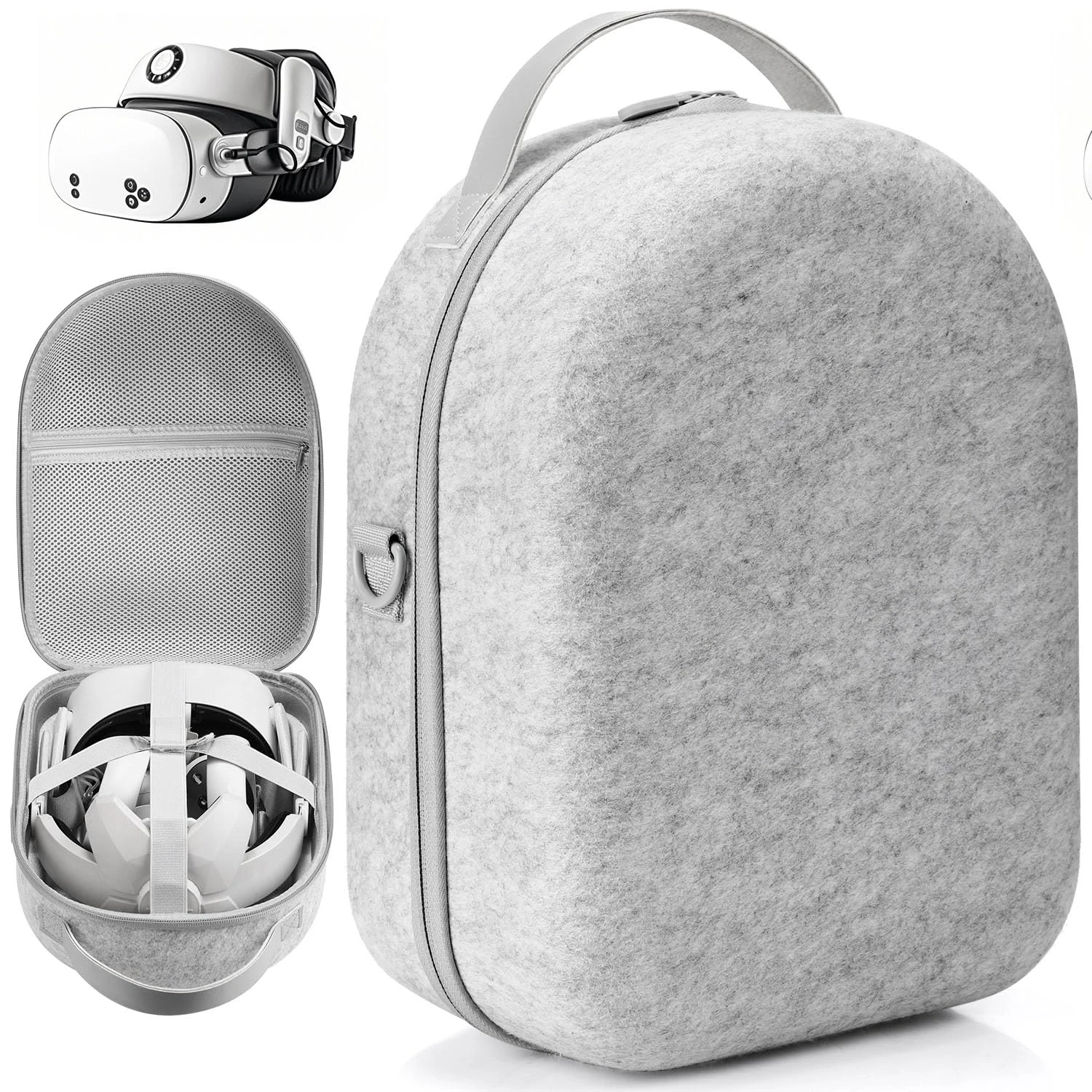 Large Carrying Case for Meta Quest 3/Quest 3S, Hard Travel Case Compatible with Battery Head Strap, Controllers and Other Accessories, Portable Travel Bag for Oculus Quest 3S/Quest 3, Gray