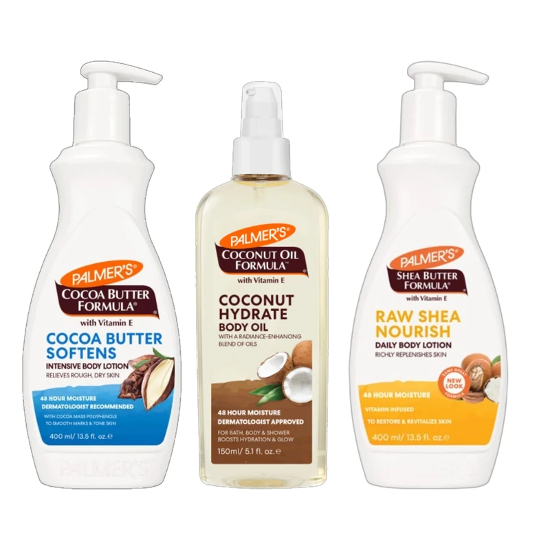 Palmer’s Body Lotion 3-Piece Bundle – Hydrate, Repair & Glow Set with Cocoa Butter, Coconut Oil & Shea Formula – Daily Moisturising & Skin Therapy Kit