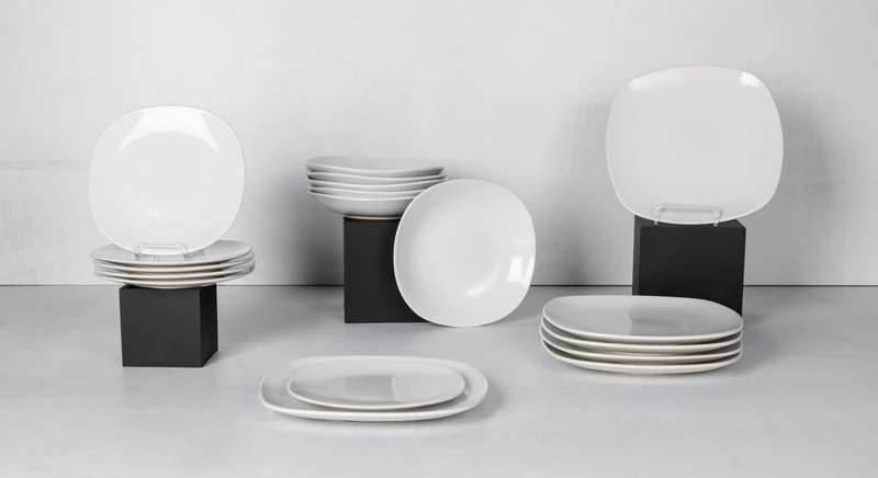 Cosy & Trendy Stoneware Table Service Kithira, White, 18 Pieces, 6 Person