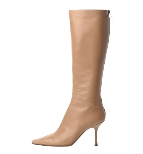 Jimmy Choo Pre-Loved Beige Agathe Knee High Boots