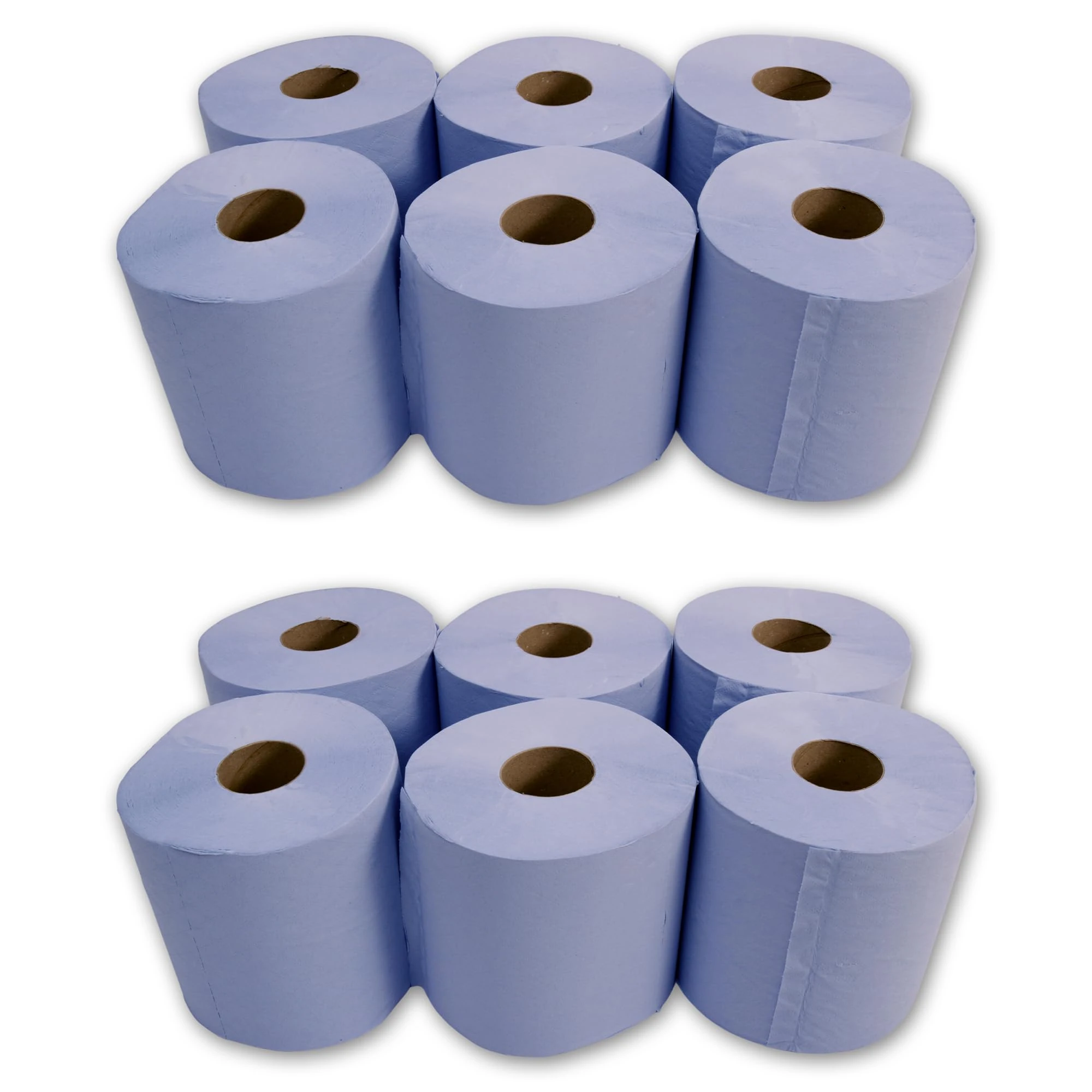 KAPCO 12 Value Blue Centrefeed Rolls | 2-Ply Embossed Paper Tissue Roll | Absorbent Hygienic Surface Wipes Ideal for Kitchen, Bathroom, Garage, Workshop & Paper Hand Towel Use | Multipurpose Cleaning