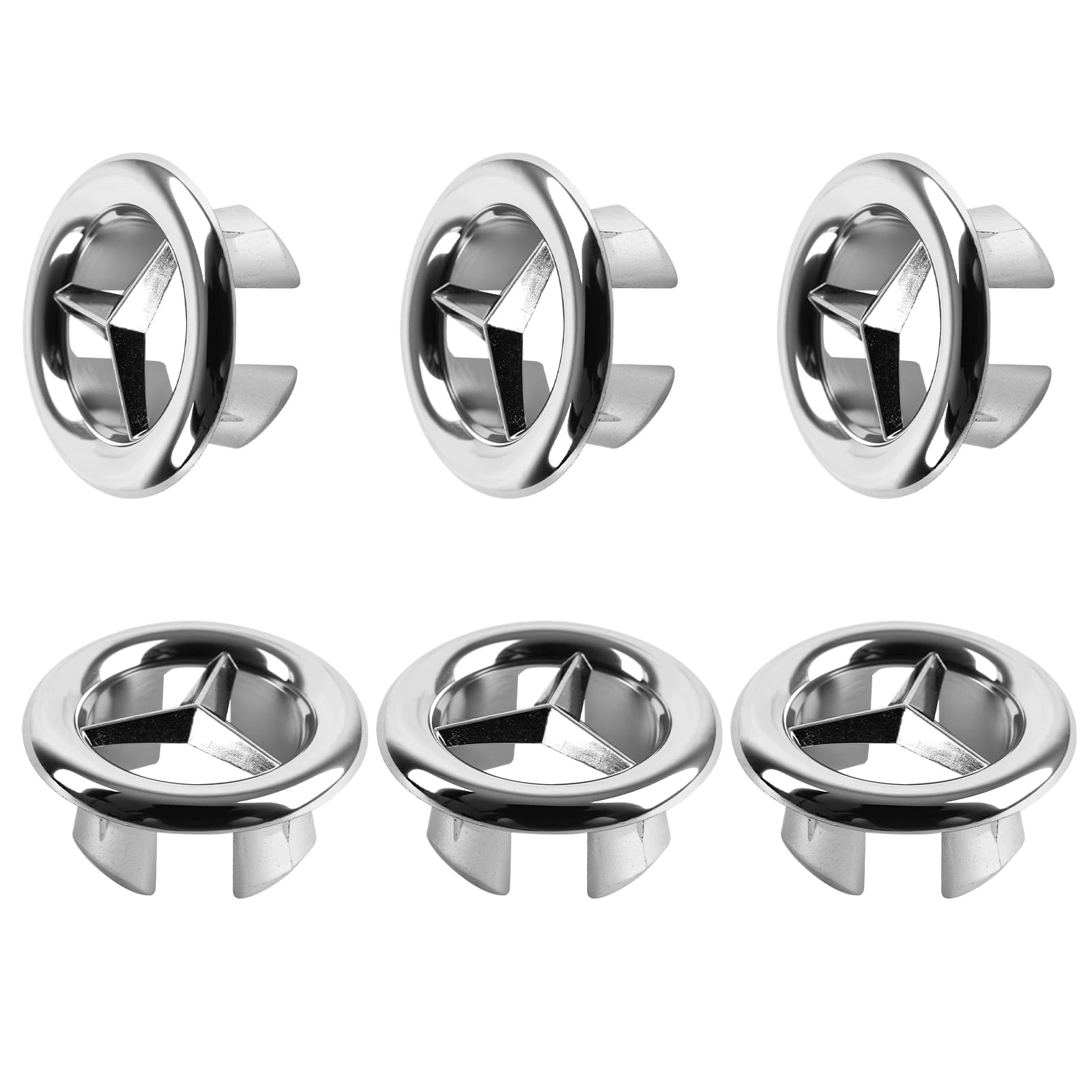 MOXYOY 6 PCS Sink Overflow Ring, Sink Hole Replacement Overflow Hole, Basin Overflow Trim, Round Sink Hole Cap for Bathroom Kitchen Washing Vanity Basin, Bathtub, Sink