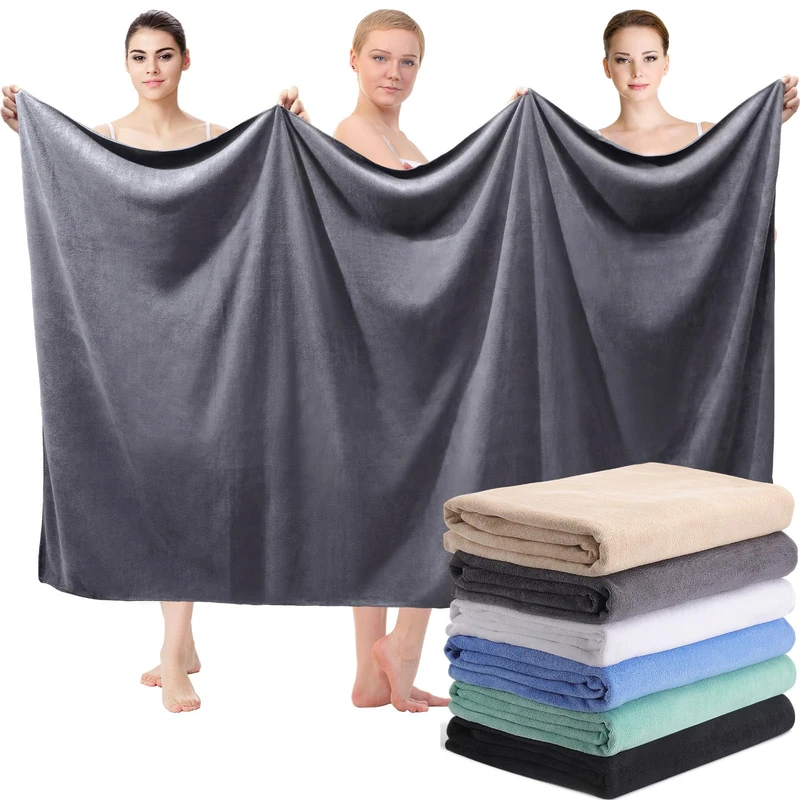 Mixweer 6 Pcs Oversized Bath Towels, 40 x 80 Inch Giant Microfiber Jumbo Bath Sheets Ultra Soft Bathroom Microfiber Quick Dry Absorbent Shower Towels for Spa Camping Beach (Multicolor)