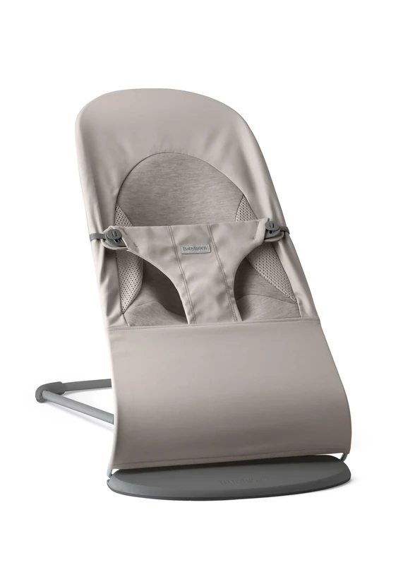 BabyBjörn Bouncer Balance Soft, Woven/Jersey,Tri-Fabric, Sand Grey