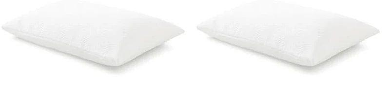 TEMPUR Ease Hug Pillow 74cm x 50cm - With Extra Soft Material Micro-Cushions - Made from NASA Recognised Supportive Memory Foam Material - Made in Denmark - Washable Cover…, White (Pack of 2)
