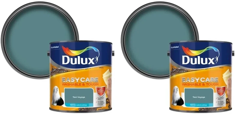 Dulux Easycare Washable & Tough Matt Emulsion Paint - Teal Voyage - 2.5L (Pack of 2)