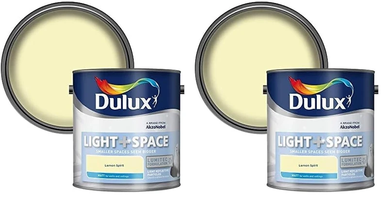 Dulux Light & Space Matt Emulsion Paint - Lemon Spirit - 2.5L (Pack of 2)