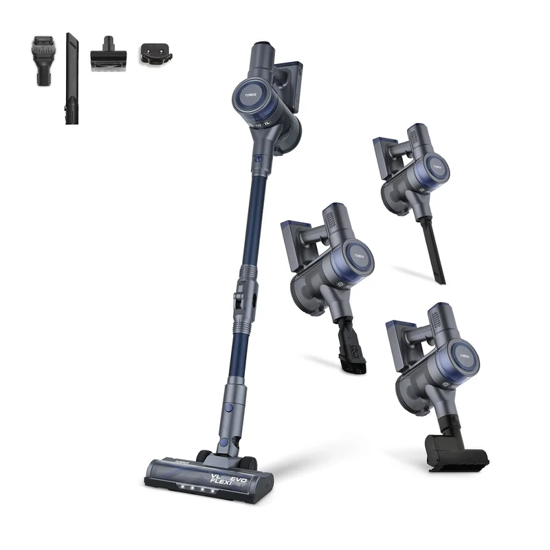 Tower T513015 VL50 EVO FLEXI PET Pro Performance 3-in-1 Cordless Vacuum Cleaner with Cyclonic Suction, 1L Turbo Pet and Upholstery Brush, 22.2V, 150W, Purple