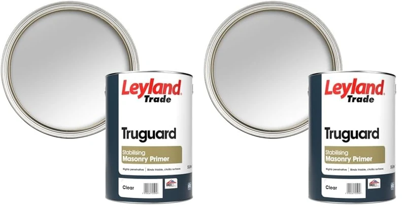 Leyland Trade Truguard Stabilising Masonry Primer, Clear, Coverage 6m2 per Litre, 5L (Pack of 2)