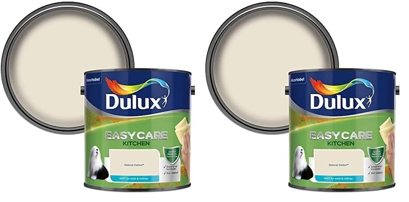 Dulux Easycare Kitchen Matt Emulsion Paint For Walls And Ceilings - Natural Calico 2.5 Litres (Pack of 2)
