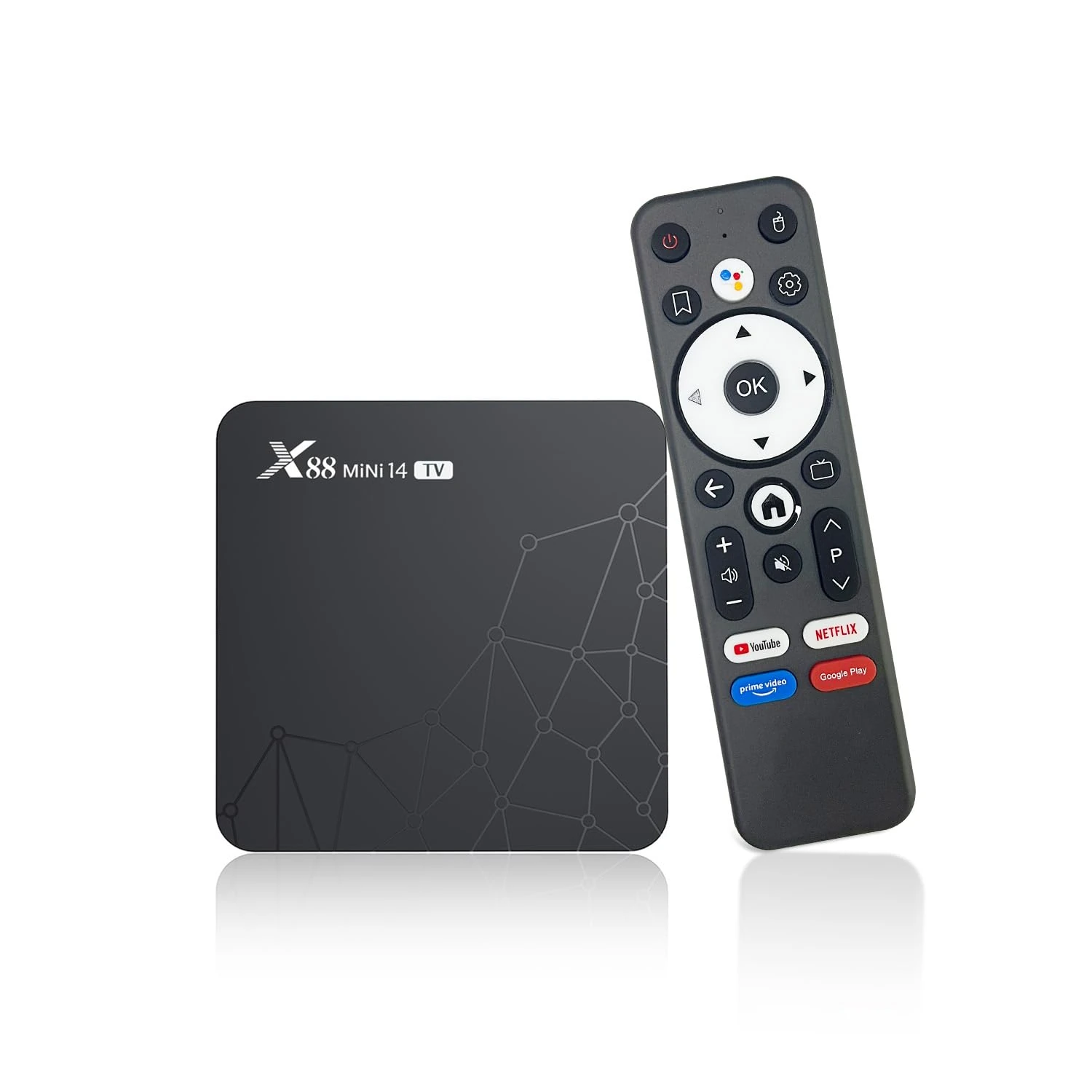 Android TV Box 14.0,Android Box 4K HDR10 2GB RAM 16GB ROM RK3518 Quad Core, 2.4G /5G dual-band WIFI Bluetooth 5.0, Ethernet 10/100M TV Box Android