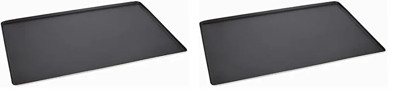 Vogue 12843 K339 Non-Stick Patisserie Tray, 600 mm x 400 mm x 11 mm, Brown (Pack of 2)