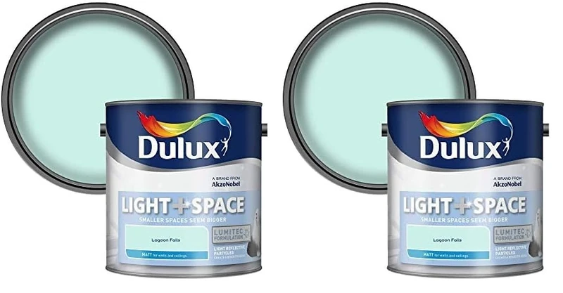 Dulux Light & Space Matt Emulsion Paint - Lagoon Falls - 2.5L (Pack of 2)