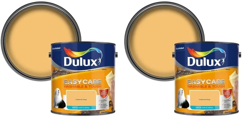 Dulux Easycare Washable & Tough Matt Emulsion Paint - California Days - 2.5L (Pack of 2)