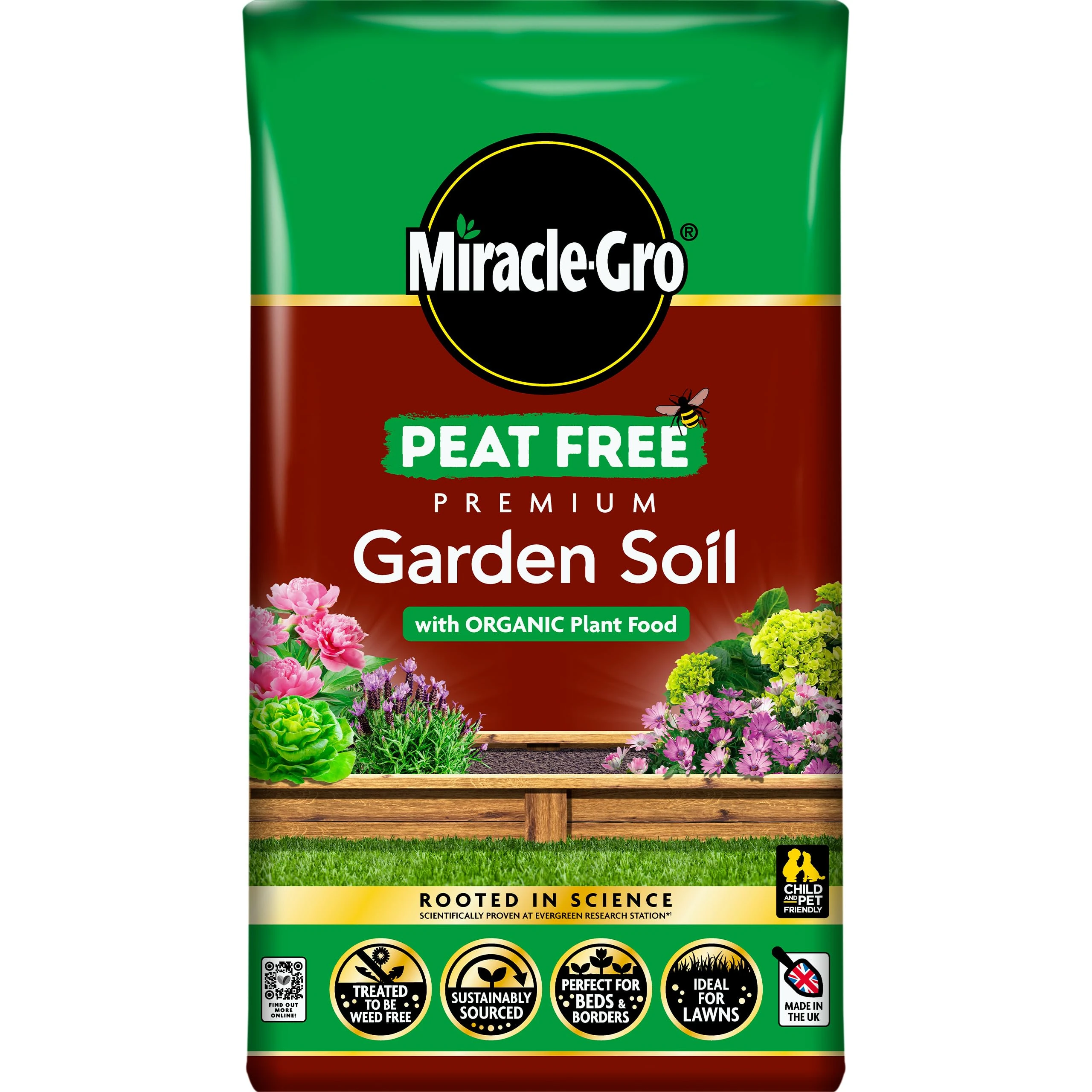 Miracle-Gro PEAT FREE Premium Garden Soil, 30 litre (Pack of 6)