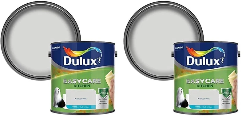 Dulux Easy-Care Kitchen Matt Paint, Polished Pebble, 2.5 l (Pack of 2)
