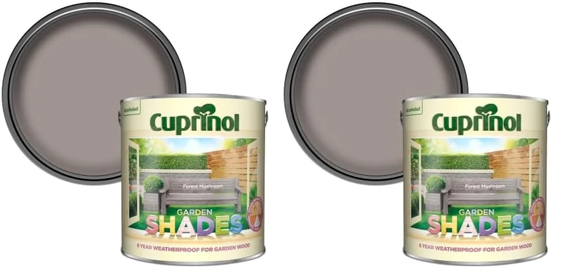 Cuprinol 5232387 CUPGSFM25L 2.5 Litre Garden Shades Paint - Forest Mushroom (Pack of 2)