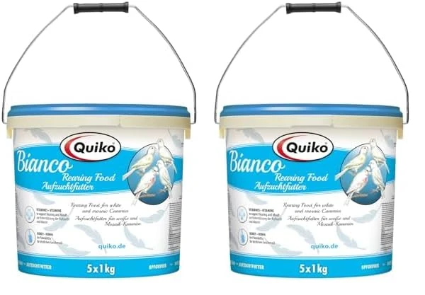 Quiko Bianco 5 Kg - Breeding food for white canaries, lightened mosaics - Without dyes (Pack of 2)