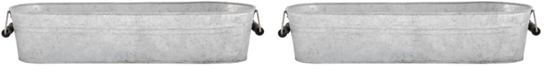 Fallen Fruits, OZ38 Old Zinc Long Oval Planter, Black (Pack of 2)