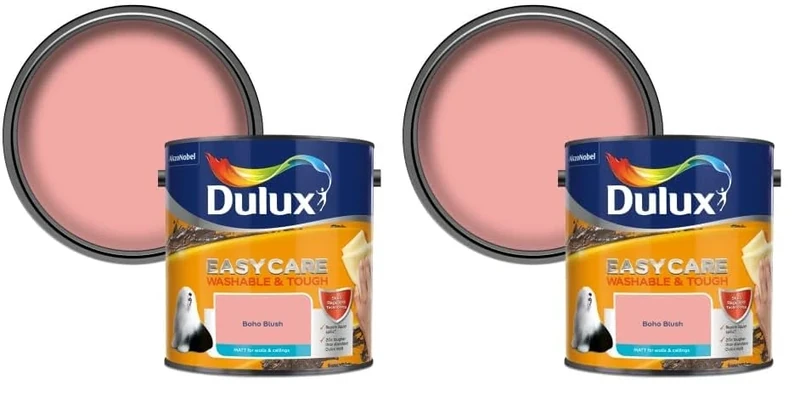Dulux Easycare Washable & Tough Matt Emulsion Paint - Boho Blush - 2.5L (Pack of 2)