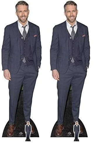 STAR CUTOUTS Celebrity Standee Ryan Reynolds Smart Casual Suit Cut Out, Multi-Colour, 188 x 55 x 188 cm (Pack of 2)