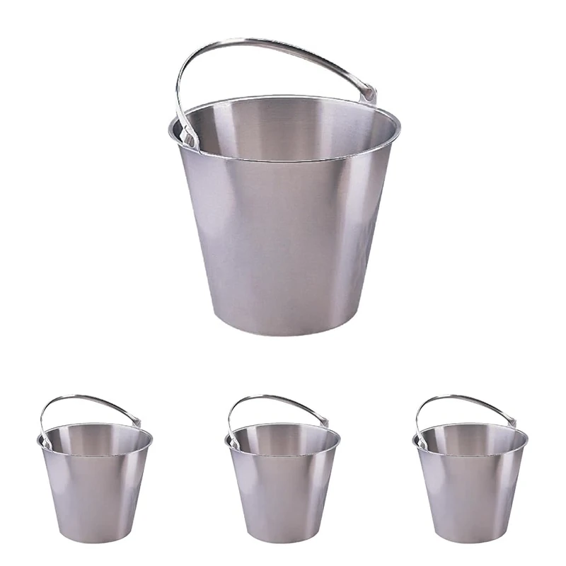 Jantex Stainless Steel Bucket 12 Litre, Silver, Metal Bucket, Strong Swing Handle, Size: 270(H) x 310(Top)/200(Base) Dia mm, Everyday Cleaning or Transportation Tasks, Commercial & Home Use, J807