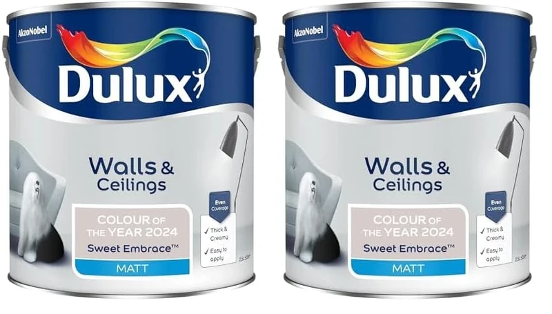 Dulux Simply Refresh One Coat Matt Emulsion Paint Sweet Embrace - 2.5l (Pack of 2)