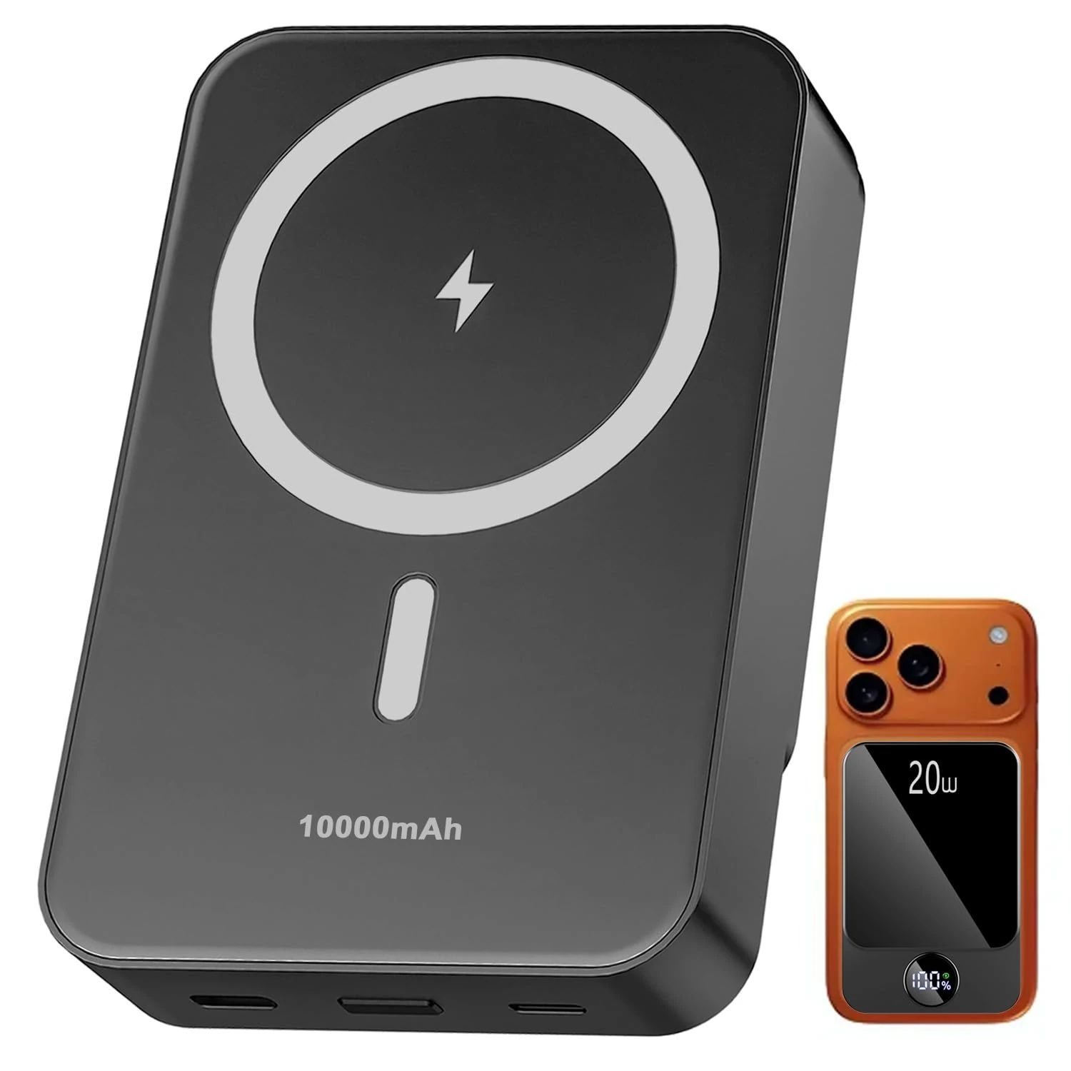 Magnetic Power Bank 10000mAh，20W Fast Charging Portable Charger, Wireless Power Bank with LED Display, Small USB-C Battery Pack with Mag-safe for iPhone 17/16 Plus/Pro/Pro Max,15/14/13/12Series
