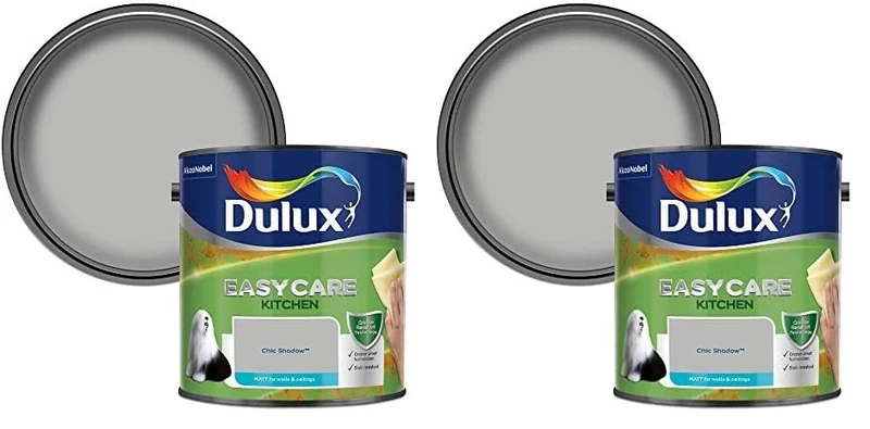 Dulux Easycare Kitchen Matt Emulsion Paint For Walls And Ceilings - Chic Shadow 2.5 Litres (Pack of 2)