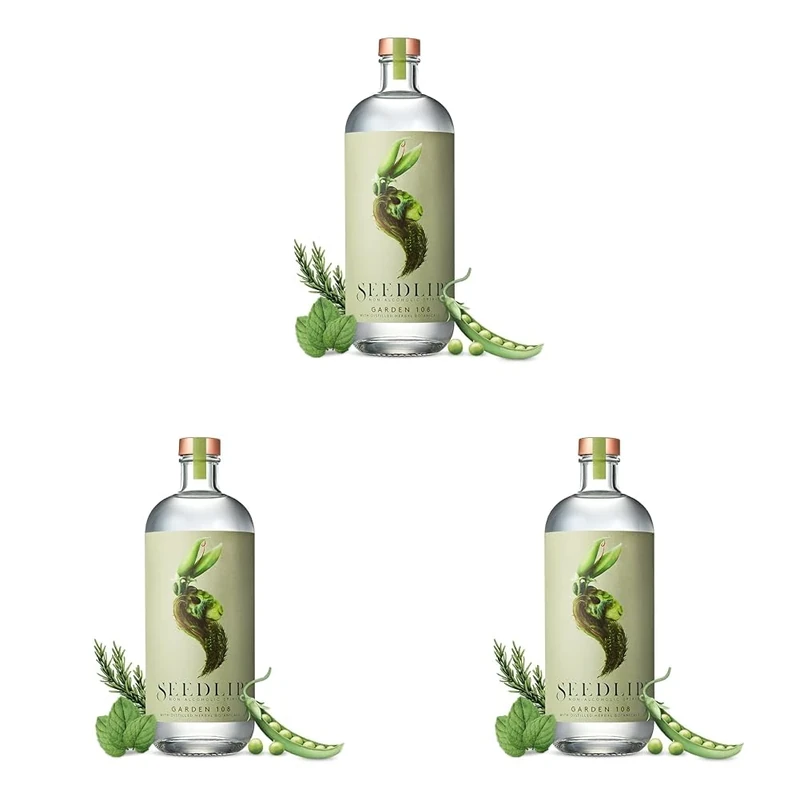 Seedlip Garden 108 | Non-Alcoholic Spirit | with Distilled Herbal Botanicals | 0% vol | 70cl | Distilled from Natural Ingredients | Enjoy with Cocktail Mixers & for Non-Alcoholic Drinks (Pack of 3)