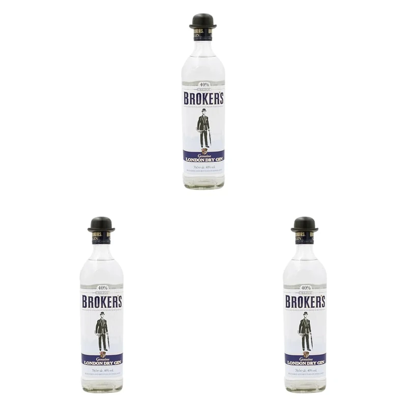 Broker's London Dry Gin, 70cl, ABV 40% (Pack of 3)