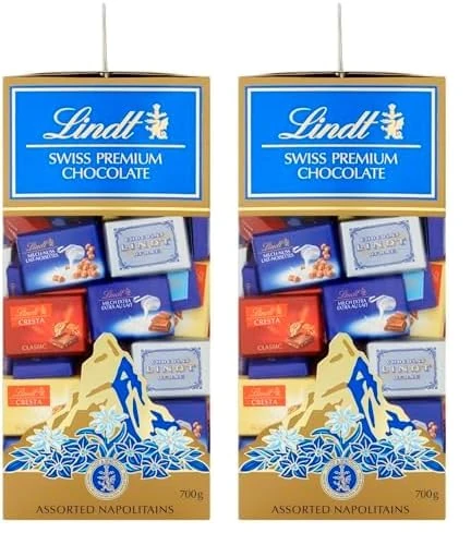 Lindt Swiss Premium Chocolate Assorted Napolitains 700g (Pack of 2)