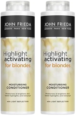 John Frieda Sheer Blonde Highlight Activating Moisturising Conditioner for Lightened and Highlighted Blonde Hair 500 ml (Pack of 2)