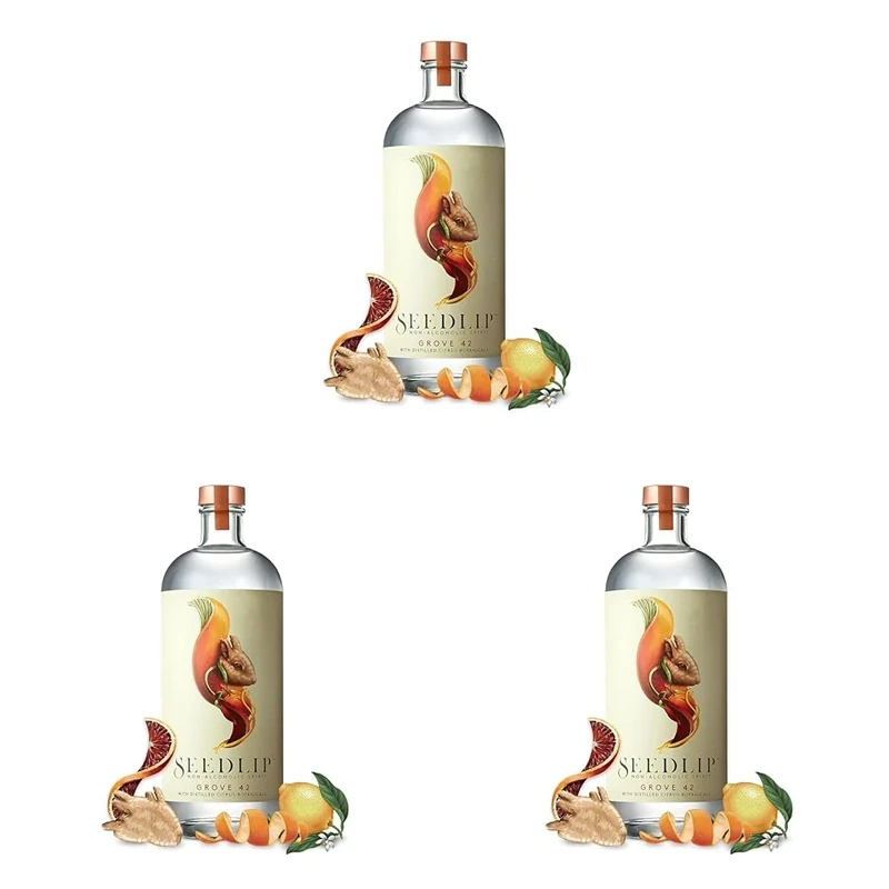 Seedlip Grove 42 | Non-Alcoholic Spirit | with Distilled Citrus Botanicals | 0% vol | 70cl | Notes of Orange | Ginger & Lemon | Enjoy with Cocktail Mixers & for Non-Alcoholic Drinks (Pack of 3)