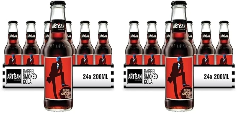Barrel Smoked Cola by The Artisan Drinks Company - 200mlx24 Cola Bottles - Natural Ingredients - Classic Cola Taste with Cinnamon, Smoked Oakwood, Vanilla & Citrus - Rum Mixer, Bourbon Mixer
