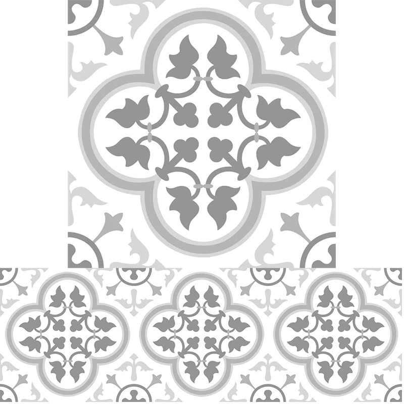 FloorPops FP2953 Remy Peel & Stick Floor Tiles, Grey, 12" L x 12" W x 0.06" T (Pack of 4)