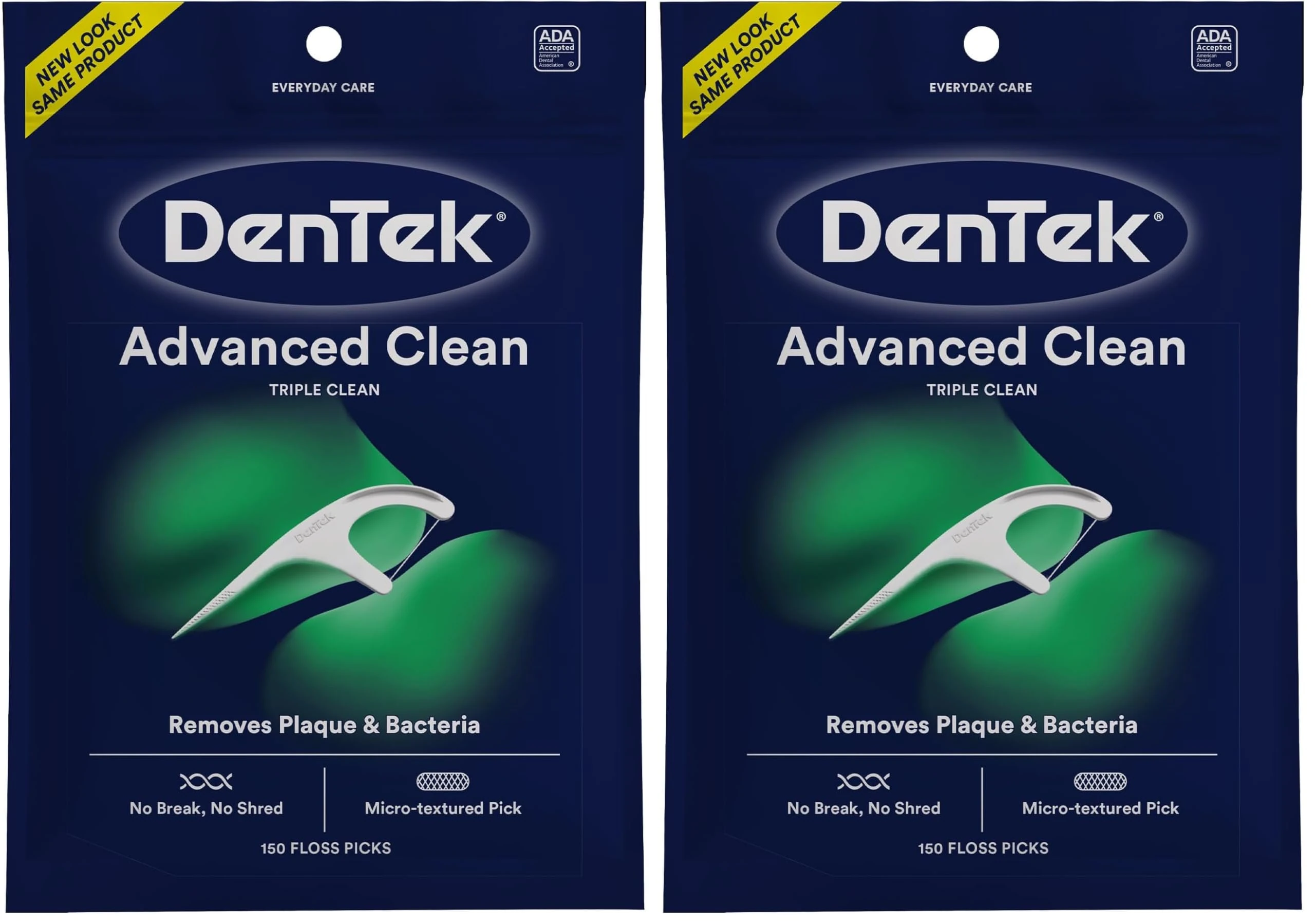 DenTek Triple Clean Mint Flavoured and Fluoride Coated Advanced Dental Floss Picks with 3 Cleaning Actions - 300 Pack (Packaging May Vary)
