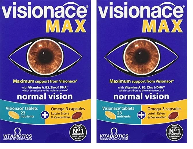 Visionace Max for Eye Care and Improved Vision, Vitabiotics, (Pack of 2)