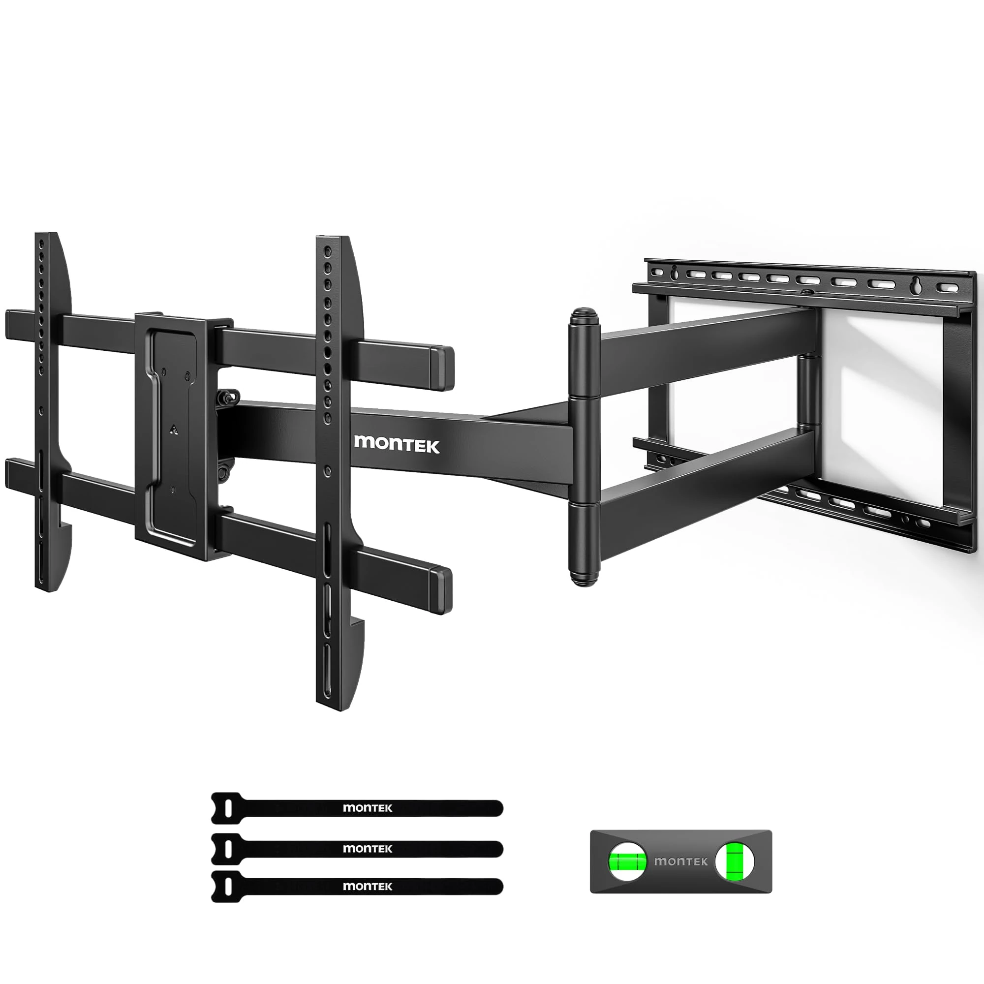 monTEK TV Wall Bracket for 43-80 Inch TVs, Extra Long 1065mm Articulating Arm, Swivel & Tilt TV Wall Mount, Full Motion TV Bracket Holds up to 50kg, Max VESA 600x400mm