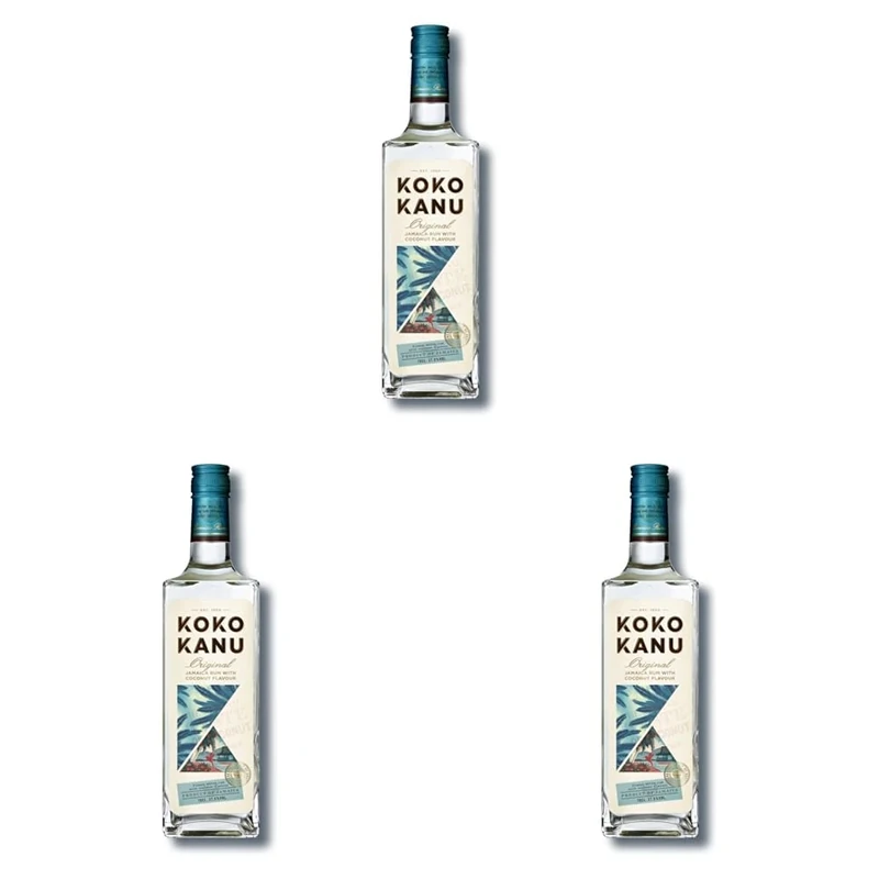 Koko Kanu 70 cl, 37.5% ABV - Jamaica Coconut Rum (Pack of 3)