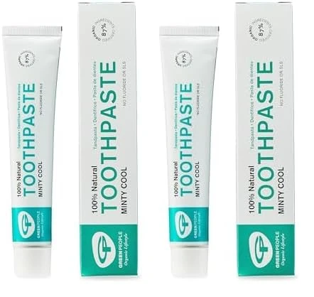 Green People Minty Cool Toothpaste 50ml | 100% Natural Mint Toothpaste for Adults | Fluoride & SLS Free | Organic & Natural | Soothes Sensitive Gums | Vegan & Cruelty Free