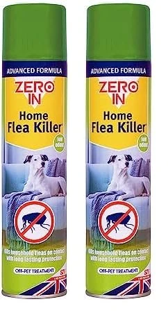 Zero In Home Flea Killer Treatment – 300 ml Aerosol, Off-Pet Treatment Controls Fleas and Larvae in the Home, Preventing Reinfestations. Ready-To-Use. Treats Bedding, Carpets and Soft Furnishings