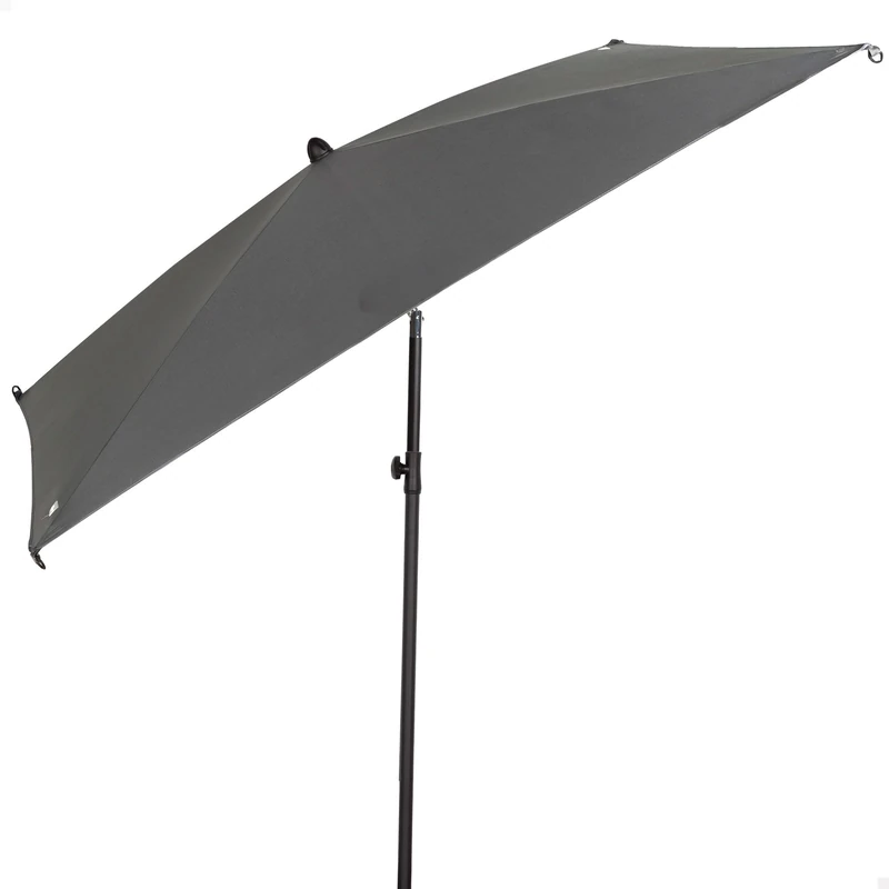 AKTIVE 61151 Square Patio Umbrella, 175 x 175 cm, Grey, Tilting Steel Pole, Polyester Fabric with UV30 Protection, 4 Sturdy Ribs, Easy to Assemble and Store, Garden Parasol